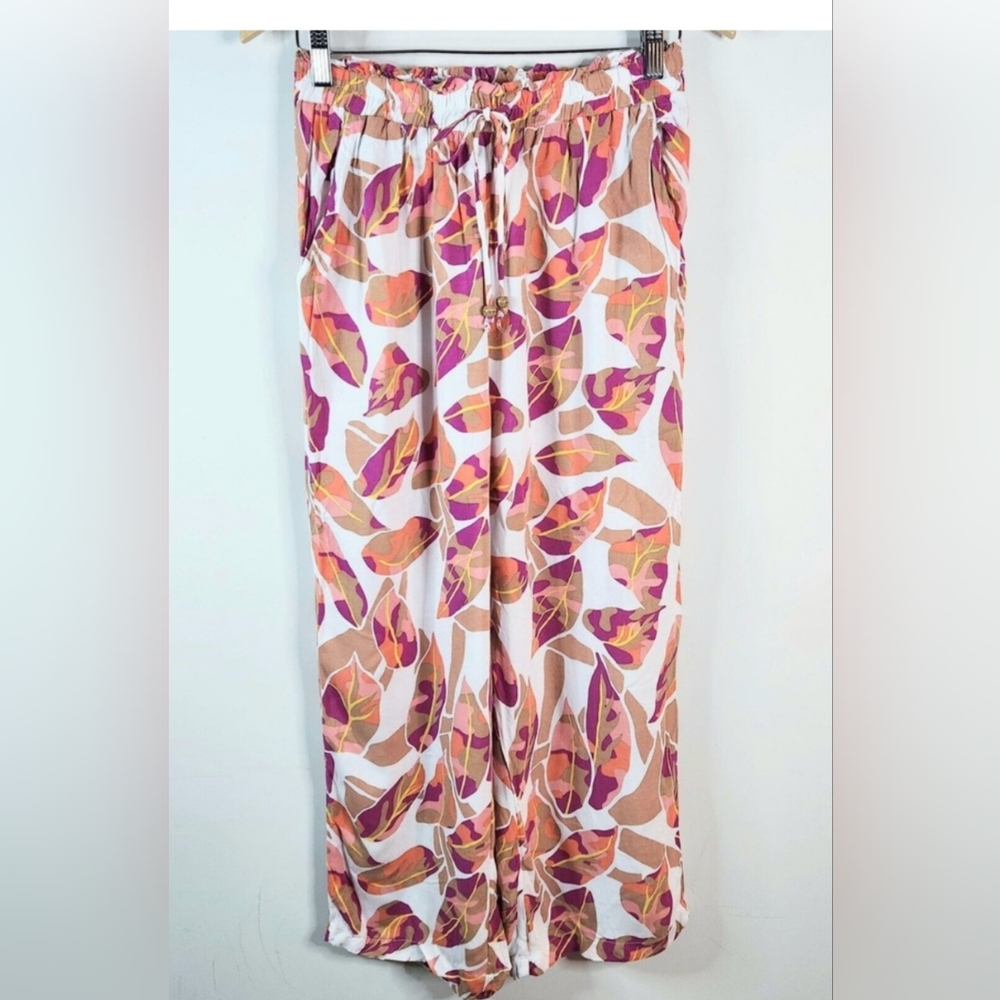Jane Delancey Pants, Sz XL, Wide Leg, Drawstring Elastic Waist, Pockets, Breezy